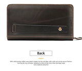 Leather Clutch Wallet Big Capacity Phone Bag Unisex Cow Leather Hand Bag