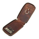 Leather Key Chain Storage Bag Brown Key Bag Wallet