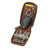 Leather Key Chain Storage Bag Brown Key Bag Wallet