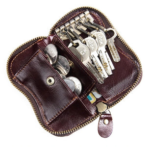 Leather Key Holder Car Key Bag High Key Chain Women Leather Men's Key Case