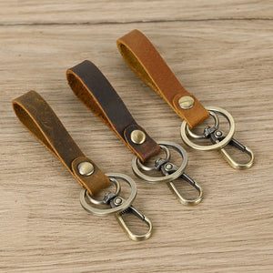 Vintage Leather Keychain Men Women Key Holder