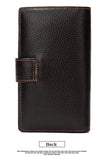 Men's Long Wallet Cow Leather Trifold Clutch Business Purse