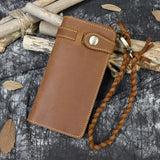 Braided Strap Leather Wallet Clutch for Men and Women