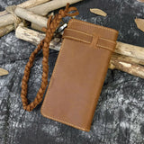 Braided Strap Leather Wallet Clutch for Men and Women