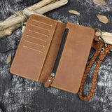 Braided Strap Leather Wallet Clutch for Men and Women