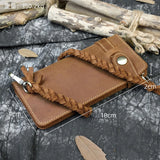 Braided Strap Leather Wallet Clutch for Men and Women