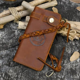 Braided Strap Leather Wallet Clutch for Men and Women