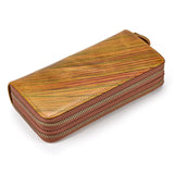 Long Wallet Leather Men Women Double Zipper Long Purse Real Cowskin Long Clutch