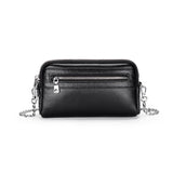 Cow Leather Women Small Bag Double Compartment Messenger Bag