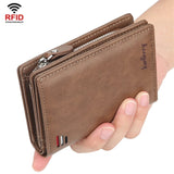 Men Short Leather Wallet Clutch Money Bag