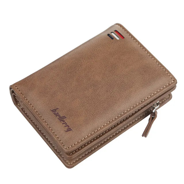 Men Short Leather Wallet Clutch Money Bag