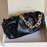 Chain Handbag Classic Style PU Leather Crossbody Bag Shoulder Bag Cloud Hand Bag