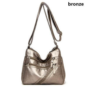 High Capacity Handbag Women 2021 Soft Pu Leather Shoulder Bags
