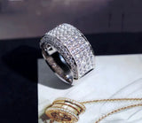 925 Silver Wedding Eternity Ring CZ Crystal Promise Engagement Band