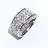 925 Silver Wedding Eternity Ring CZ Crystal Promise Engagement Band