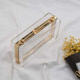 Acrylic Transparent Women Clutch Bag Chain Evening Bag