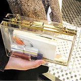 Acrylic Transparent Women Clutch Bag Chain Evening Bag