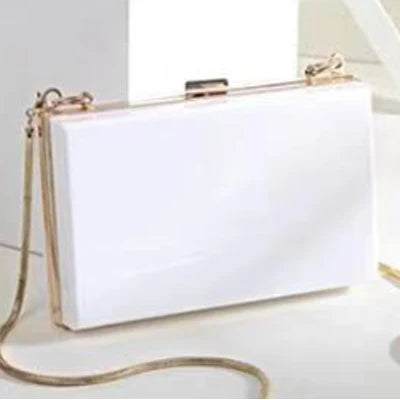 Acrylic Transparent Women Clutch Bag Chain Evening Bag