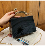 Metal Chain Crossbody Bag Acrylic Women Handbag
