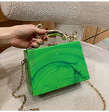 Metal Chain Crossbody Bag Acrylic Women Handbag
