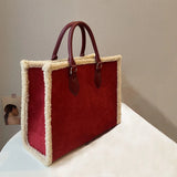 Autumn Winter Plush Shoulder Bag Large Capacity Handbag