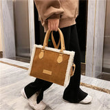 Autumn Winter Plush Shoulder Bag Large Capacity Handbag