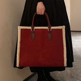 Autumn Winter Plush Shoulder Bag Large Capacity Handbag