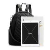 Nylon Backpack for Teen Girls Multi-pocket School Bag Plaid