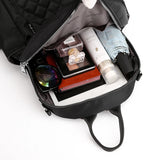 Nylon Backpack for Teen Girls Multi-pocket School Bag Plaid