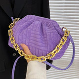 Soft Pleated Crossbody Bag Women Chain Messenger Handbag