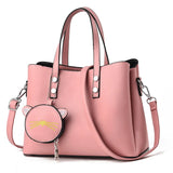 Bag Lady Large Capacity Handbag Cat Pendant Shoulder Messenger Bag