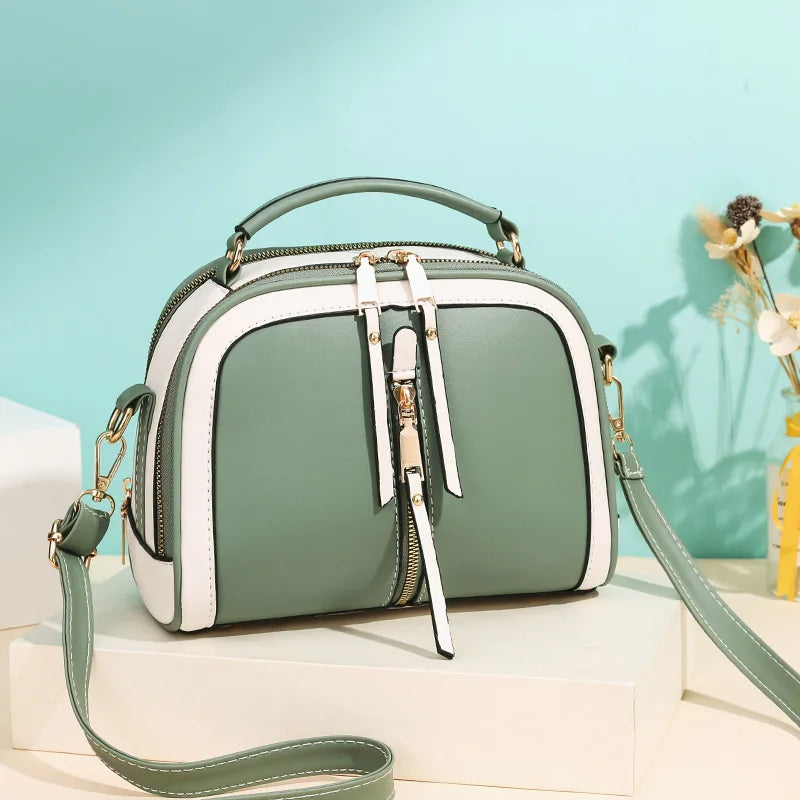 Women's Contrast Single Shoulder Small Square Bag Lady Style