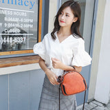 Vintage Leather Women Handbag Floral Shoulder Messenger Bag
