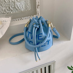Soft Leather Crossbody Bag Women Messenger Bucket Handbag Purse