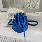 Soft Leather Crossbody Bag Women Messenger Bucket Handbag Purse