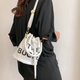 Soft Leather Crossbody Bag Women Messenger Bucket Handbag Purse