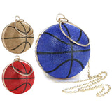 Women's Basketball Diamond Ball Party Purse Handbag Tote Shoulder Chain Bag