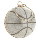 Women's Basketball Diamond Ball Party Purse Handbag Tote Shoulder Chain Bag