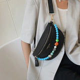 Beaded Chain Waist Bag Phone Pack Purse for Women Shoulder Chest Bags Fanny Pack