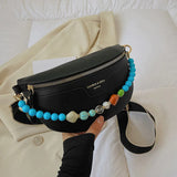 Beaded Chain Waist Bag Phone Pack Purse for Women Shoulder Chest Bags Fanny Pack