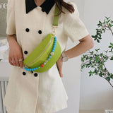 Beaded Chain Waist Bag Phone Pack Purse for Women Shoulder Chest Bags Fanny Pack