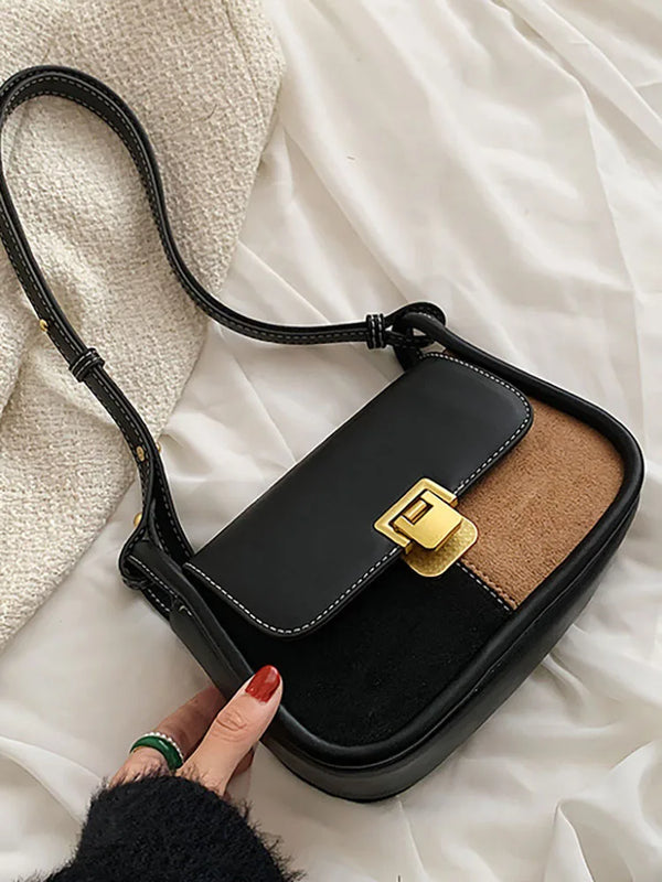Leather Crossbody Bags Long Belt Female Shoulder Purses Handbags Underarm Bag