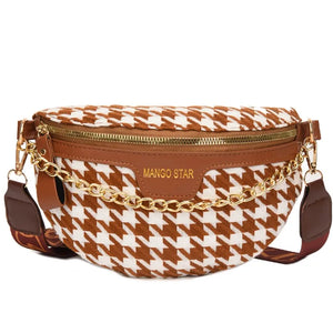 Women's Chain Chest Waist Bag Sling Crossbody Bag