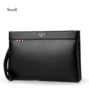 Leather Clutch Bag Men's Wallet with Coins Pocket