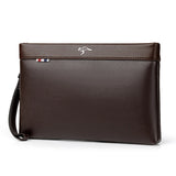 Leather Clutch Bag Men's Wallet with Coins Pocket