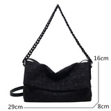 Canvas Chain Shoulder Bag Fold Women Handbag Green Tote Bag