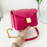 Chain Shoulder Bag Small PU Leather Crossbody Female Flap Handbag