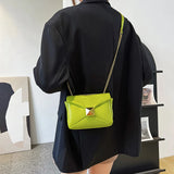 Chain Shoulder Bag Small PU Leather Crossbody Female Flap Handbag