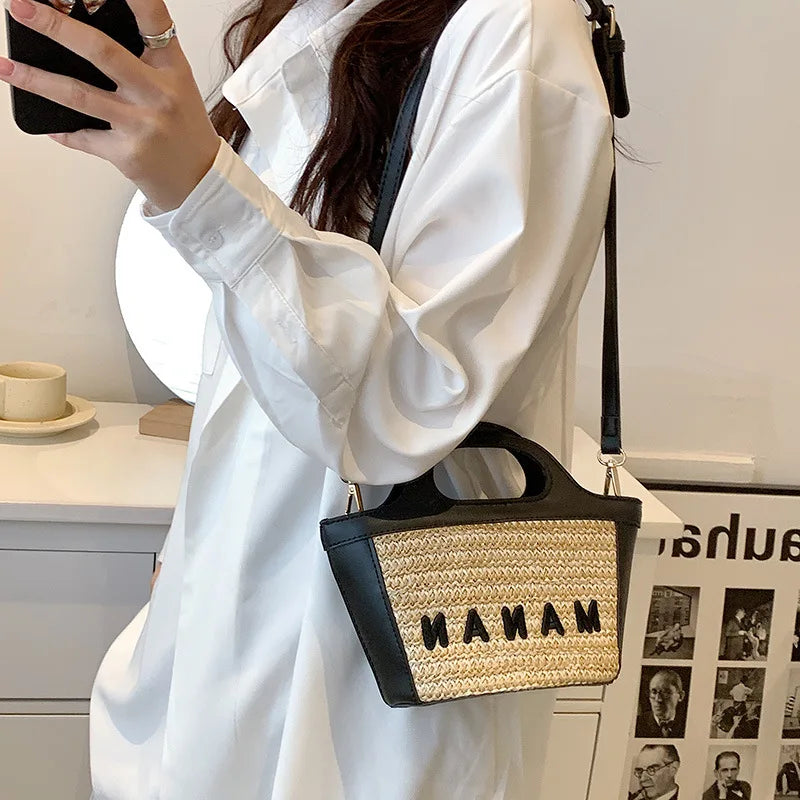 Bohemia Beach Weaving Bucket Bag Crossbody Bag