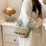 Bohemia Beach Weaving Bucket Bag Crossbody Bag